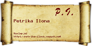 Petrika Ilona névjegykártya