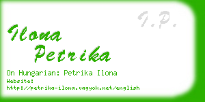 ilona petrika business card